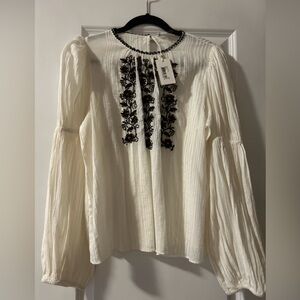 New Ulla Johnson Vida embroidered beaded Blouse size 8